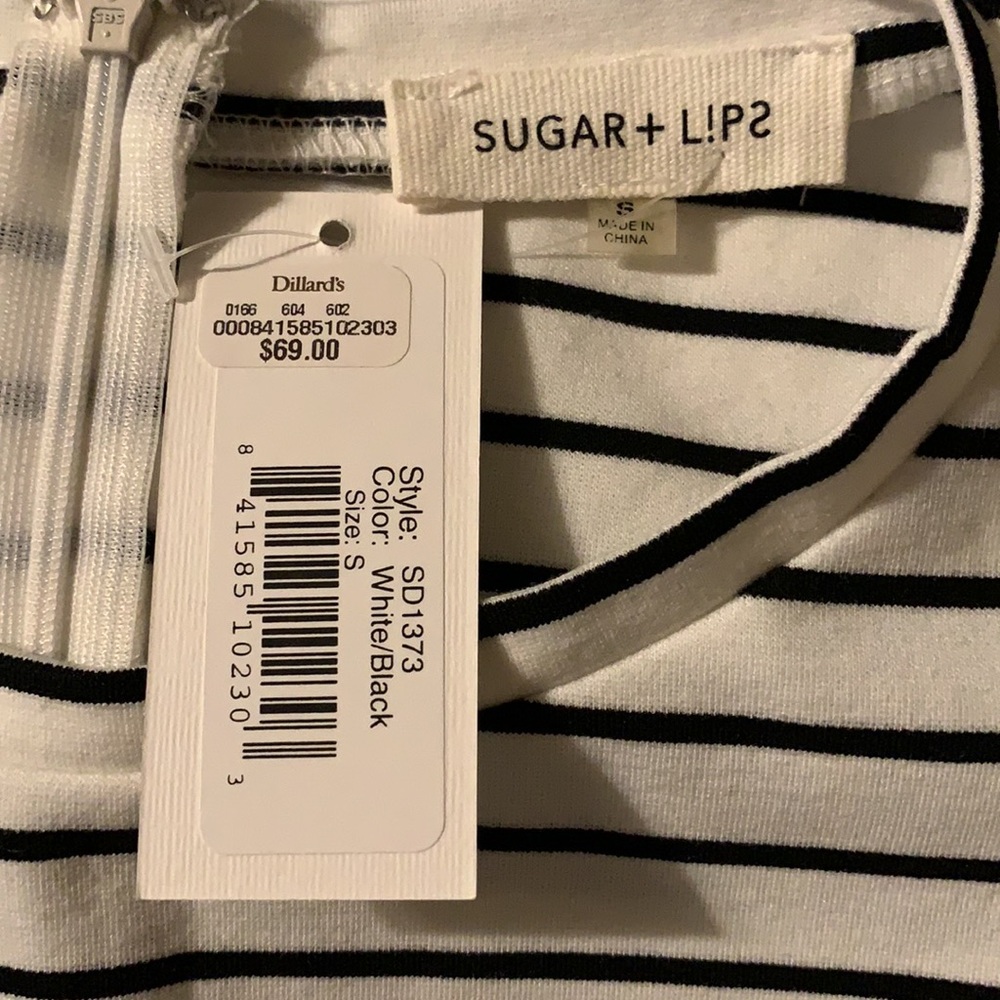 SUGAR+ LIPS  Striped Formal/Cocktail Dress. - Picture 7 of 10